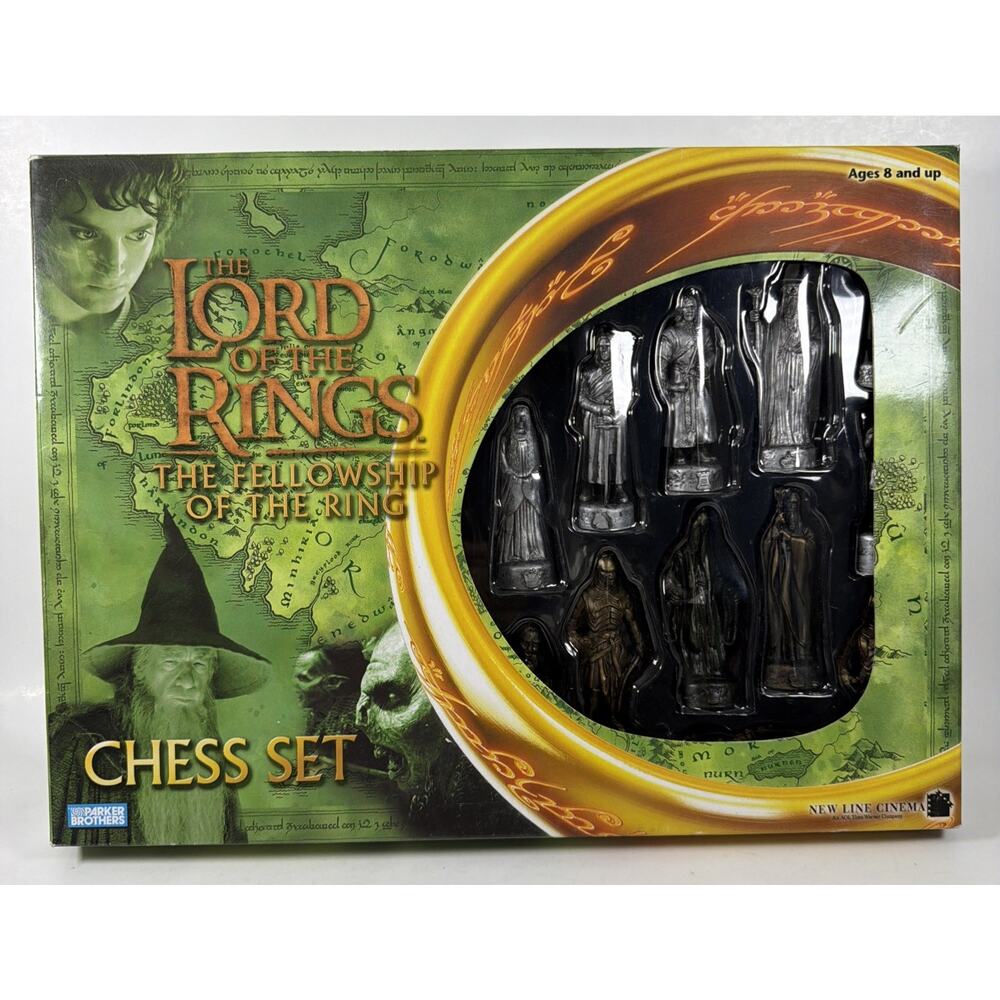 2002 Vtg Lord of The Rings Chess Set Game Fellowship - Parker Brothers